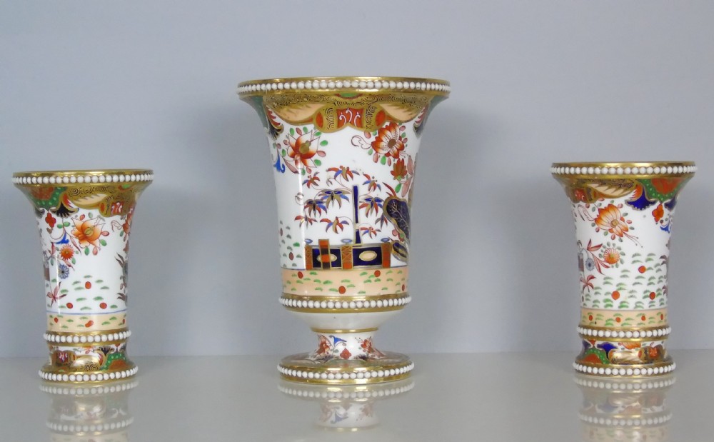 Early 19th Century Spode Garniture in Imari Colours View II
