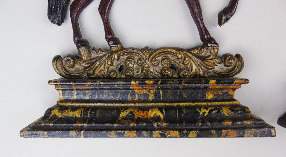 A Fine Pair of 19th Century Cast Iron Horses in Original Paint View III