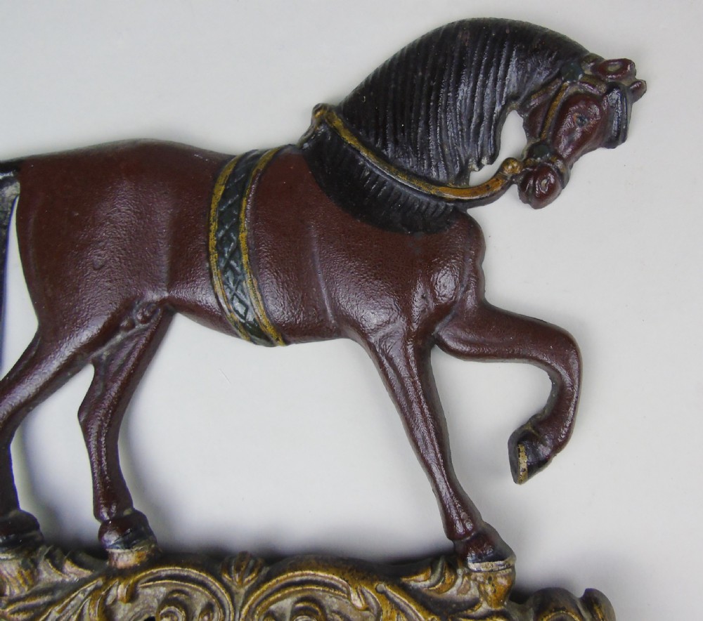 A Fine Pair of 19th Century Cast Iron Horses in Original Paint View IV