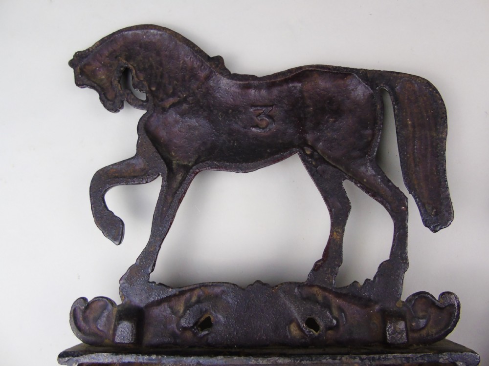 A Fine Pair of 19th Century Cast Iron Horses in Original Paint View X