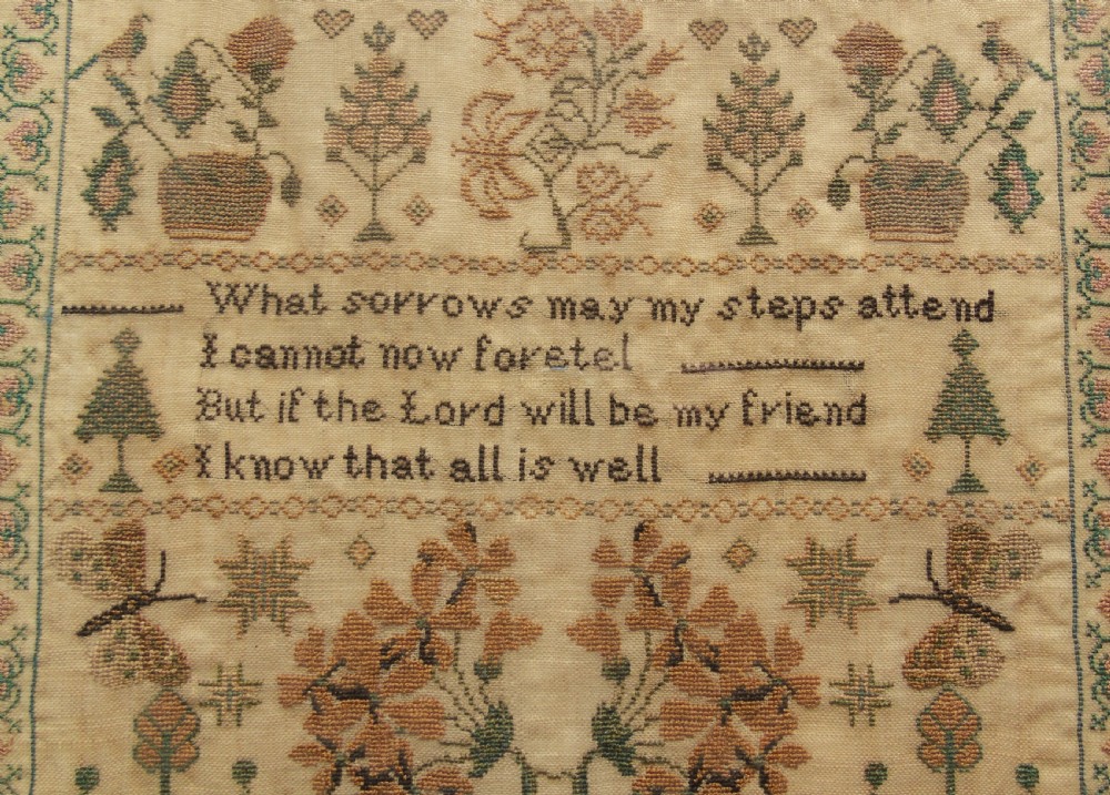 Antique Needlework Sampler Mary Goalby 1843 View VI