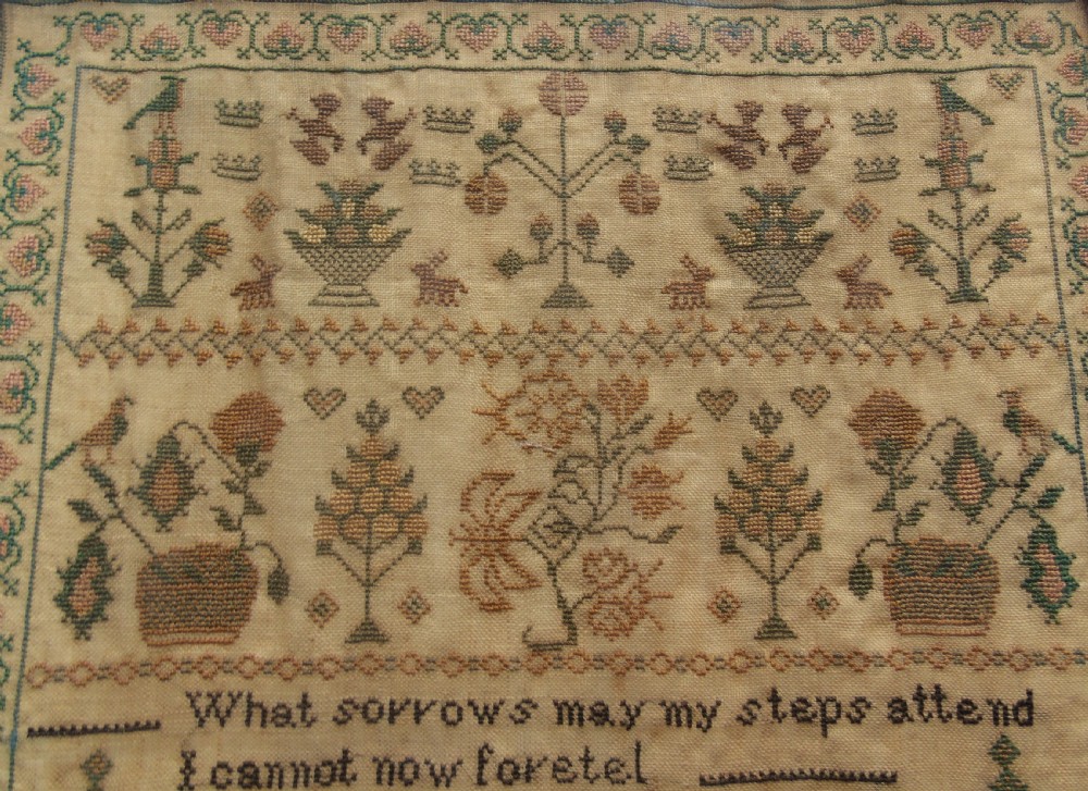 Antique Needlework Sampler Mary Goalby 1843 View VII