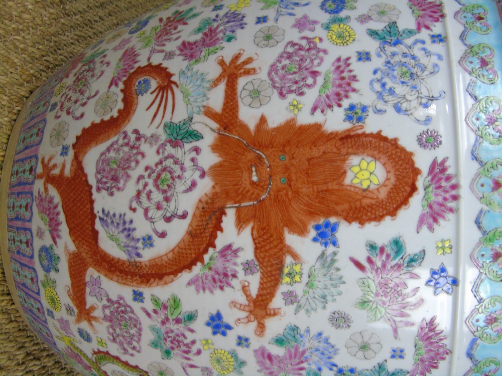Large Antique Chinese Famille Rose Jardiniere View IV