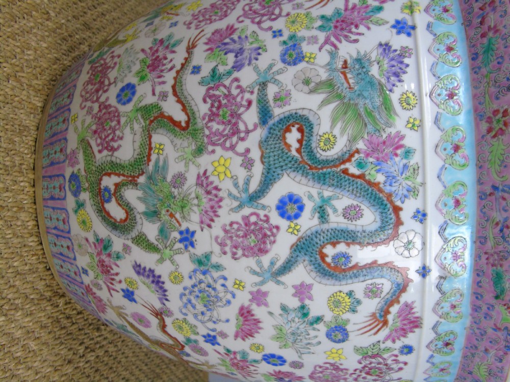 Large Antique Chinese Famille Rose Jardiniere View VII