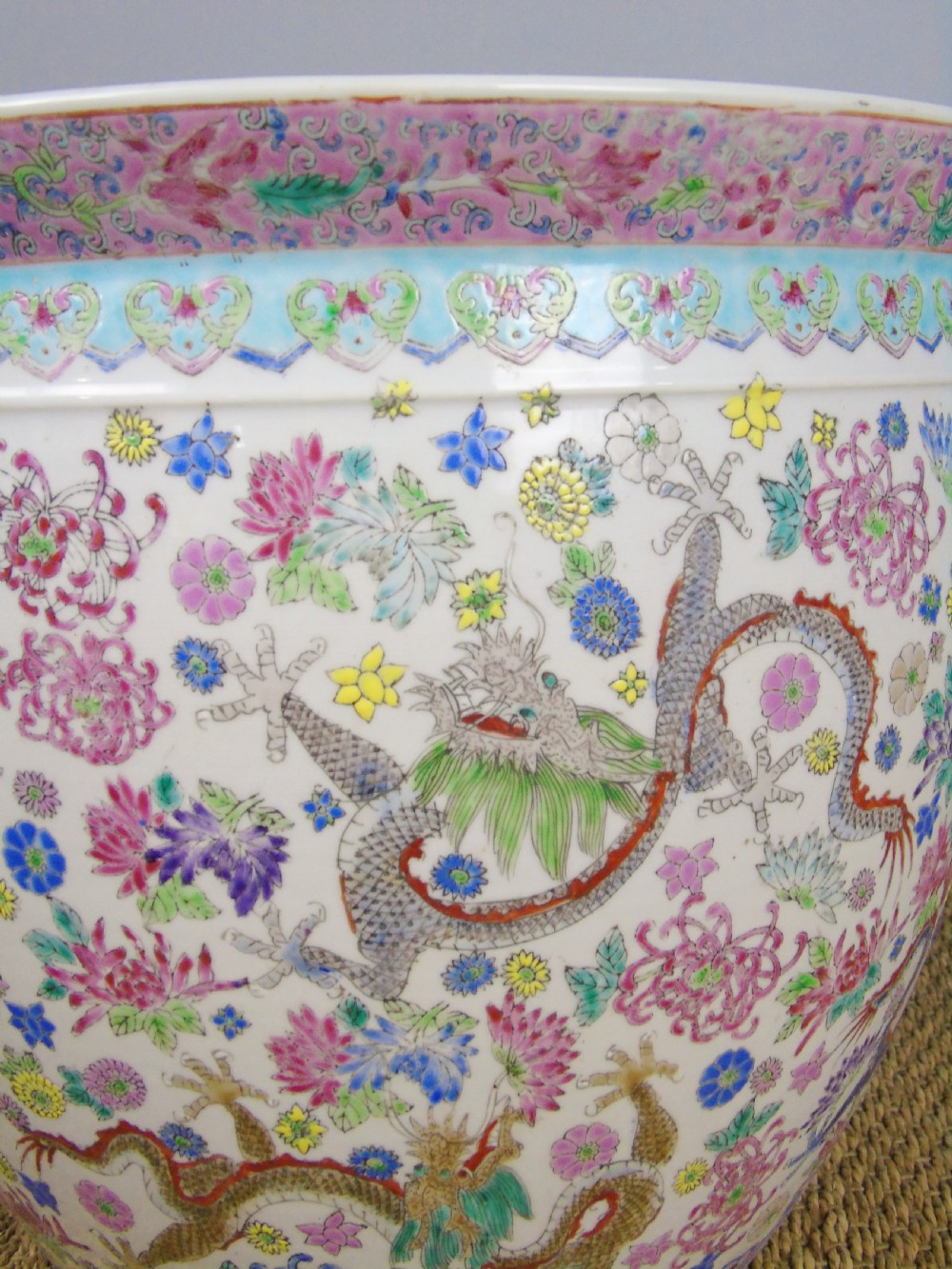 Large Antique Chinese Famille Rose Jardiniere View VIII