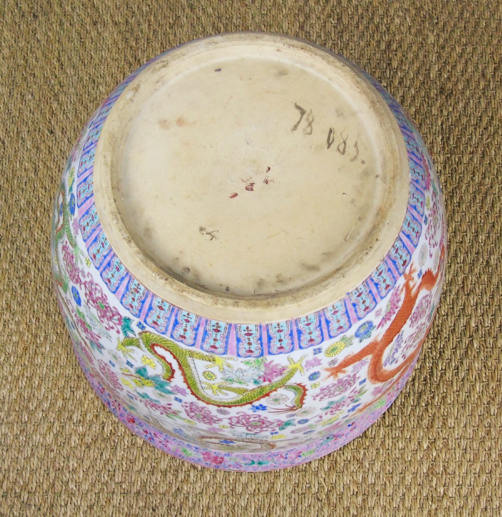Large Antique Chinese Famille Rose Jardiniere View XI