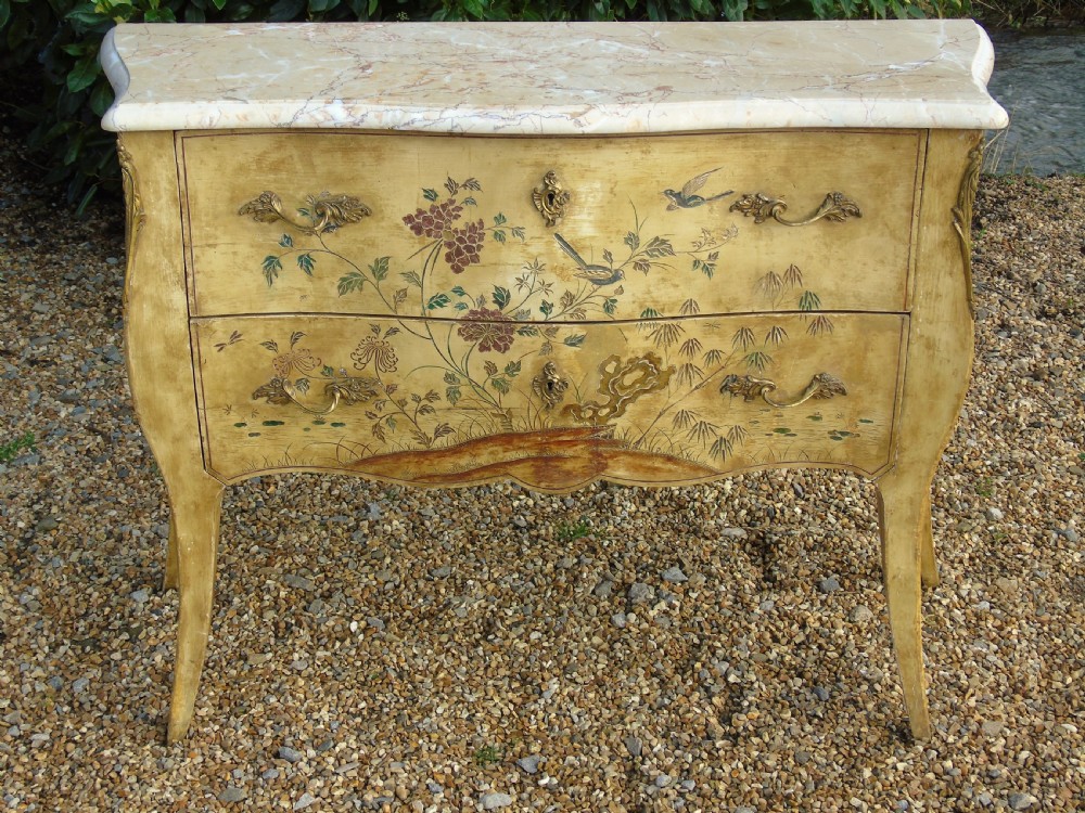 French Louis XV Style Hand Painted Commode Chest View IV