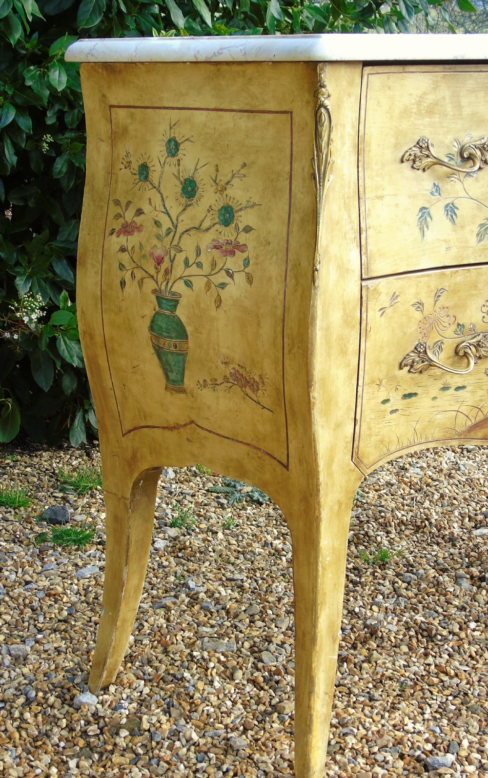 French Louis XV Style Hand Painted Commode Chest View VIII