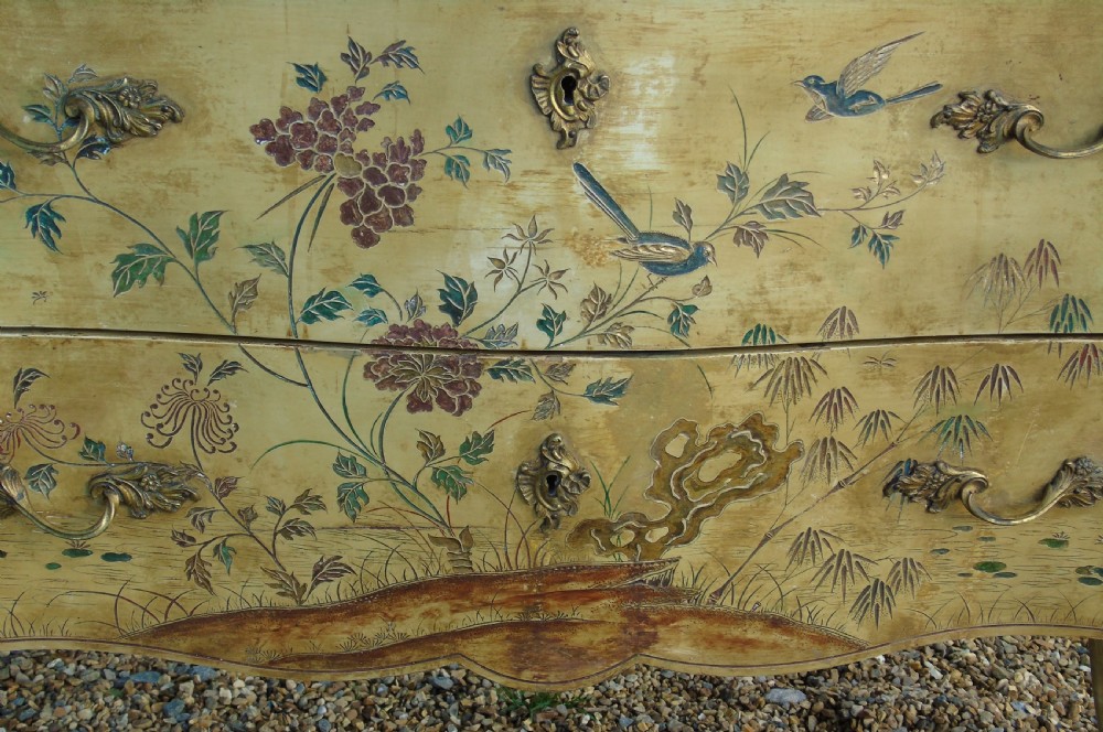 French Louis XV Style Hand Painted Commode Chest View XI