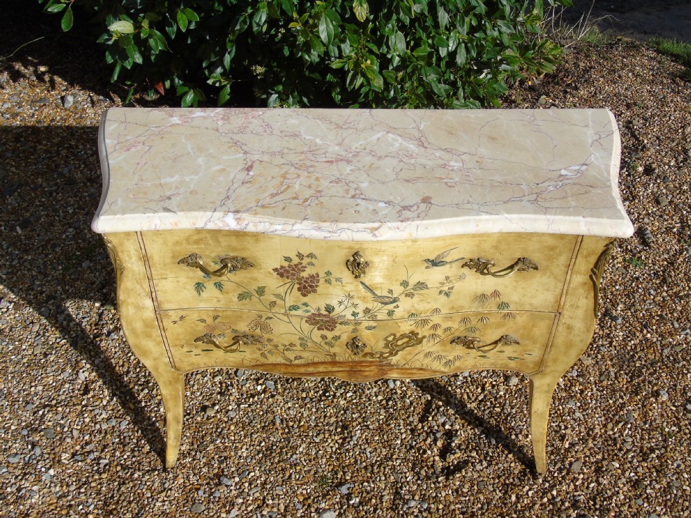 French Louis XV Style Hand Painted Commode Chest View XII