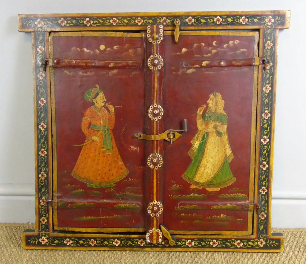 Antique Hand Painted Indian Shutter Doors