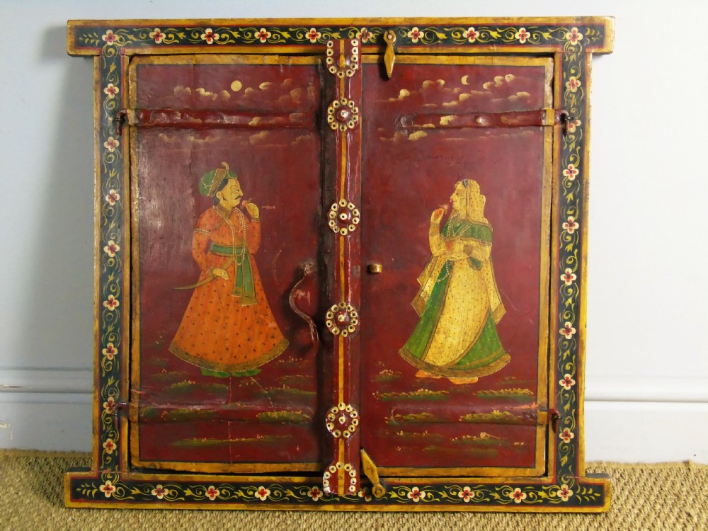 Antique Hand Painted Indian Shutter Doors View VIII