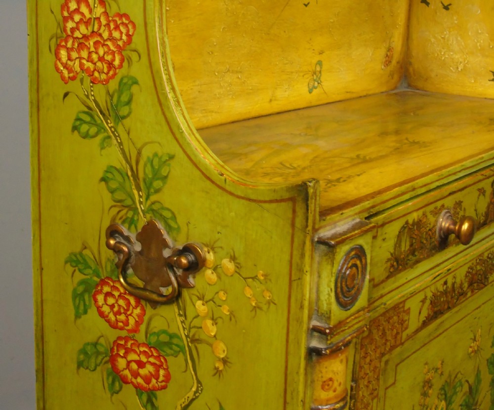 Fabulous Pair of Painted Regency Style Chinoiserie Alcove Bookcase Cabinets View V