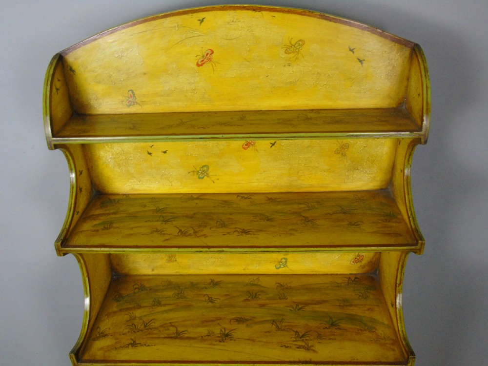 Fabulous Pair of Painted Regency Style Chinoiserie Alcove Bookcase Cabinets View VII