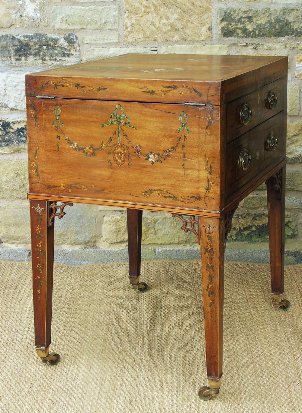 Pretty Antique Dressing Chest  Rare Hand Painted Georgian  View VII