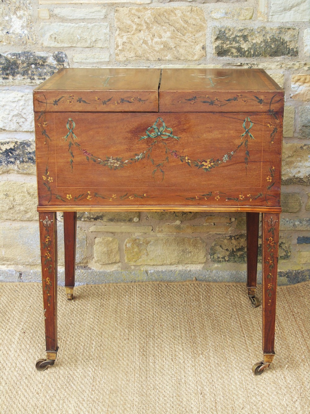 Pretty Antique Dressing Chest  Rare Hand Painted Georgian  View VIII