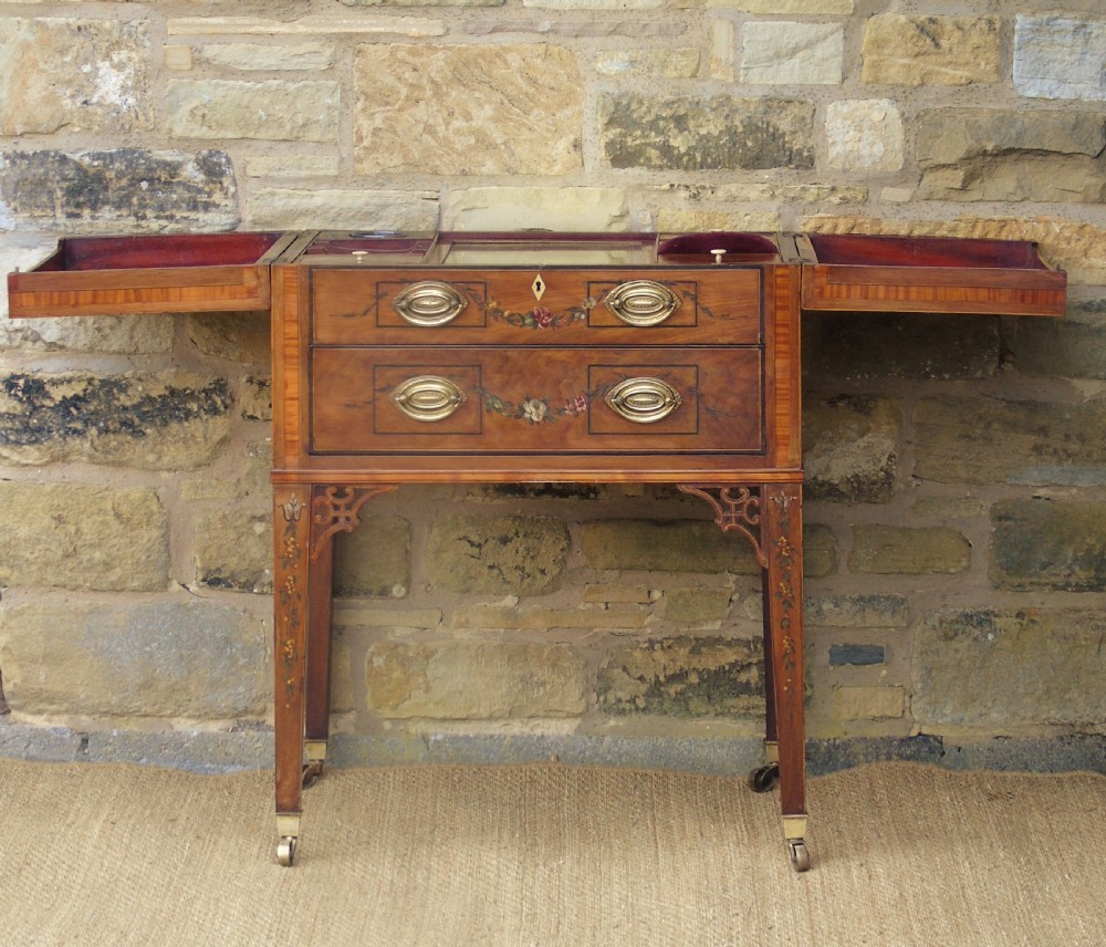 Pretty Antique Dressing Chest  Rare Hand Painted Georgian  View X