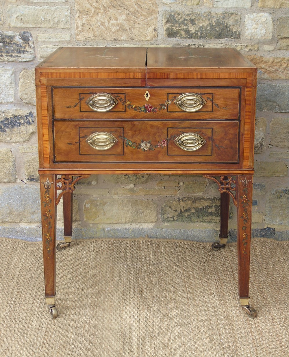 Pretty Antique Dressing Chest  Rare Hand Painted Georgian  View XII