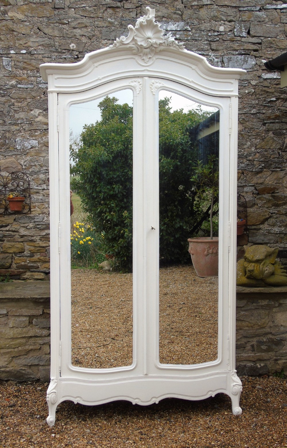Antique Painted French Armoire Wardrobe