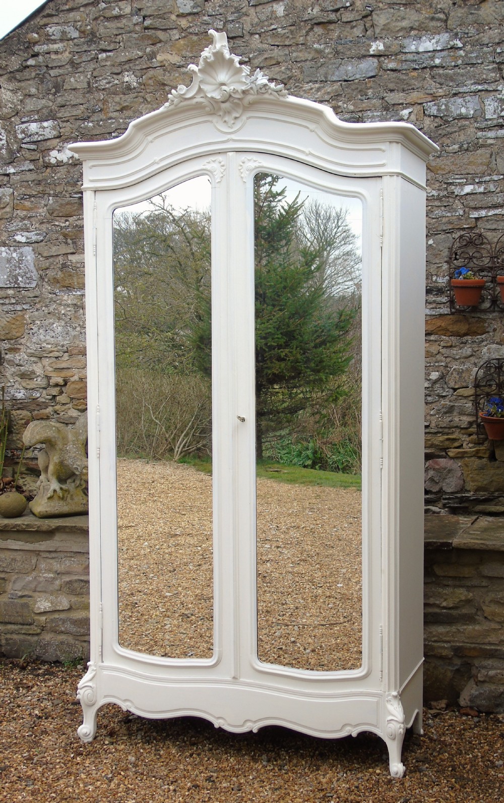 Antique Painted French Armoire Wardrobe View II