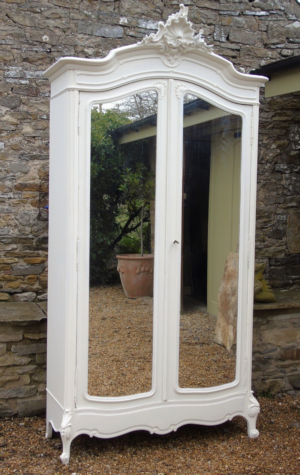 Antique Painted French Armoire Wardrobe View III