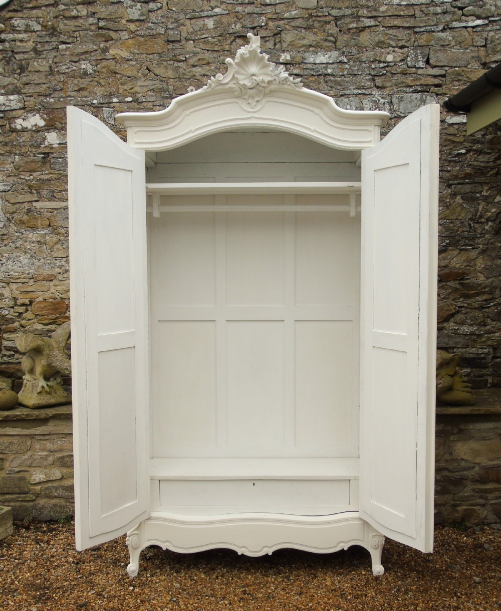 Antique Painted French Armoire Wardrobe View X