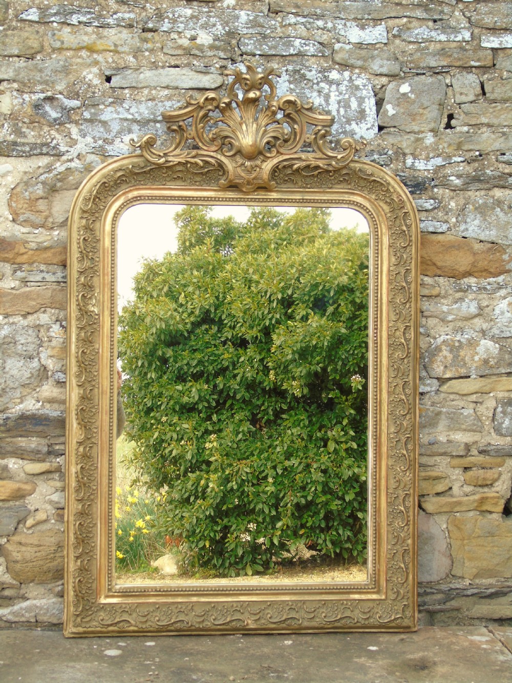 Good Antique French Gilt Arch Mirror View II
