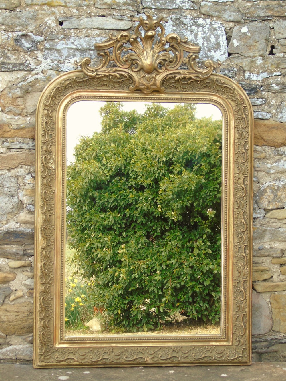 Good Antique French Gilt Arch Mirror View III