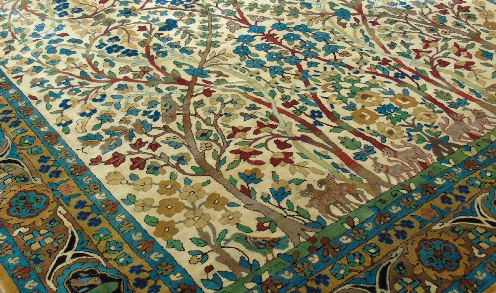 Beautiful Handwoven Woollen Arts & Crafts Carpet View III