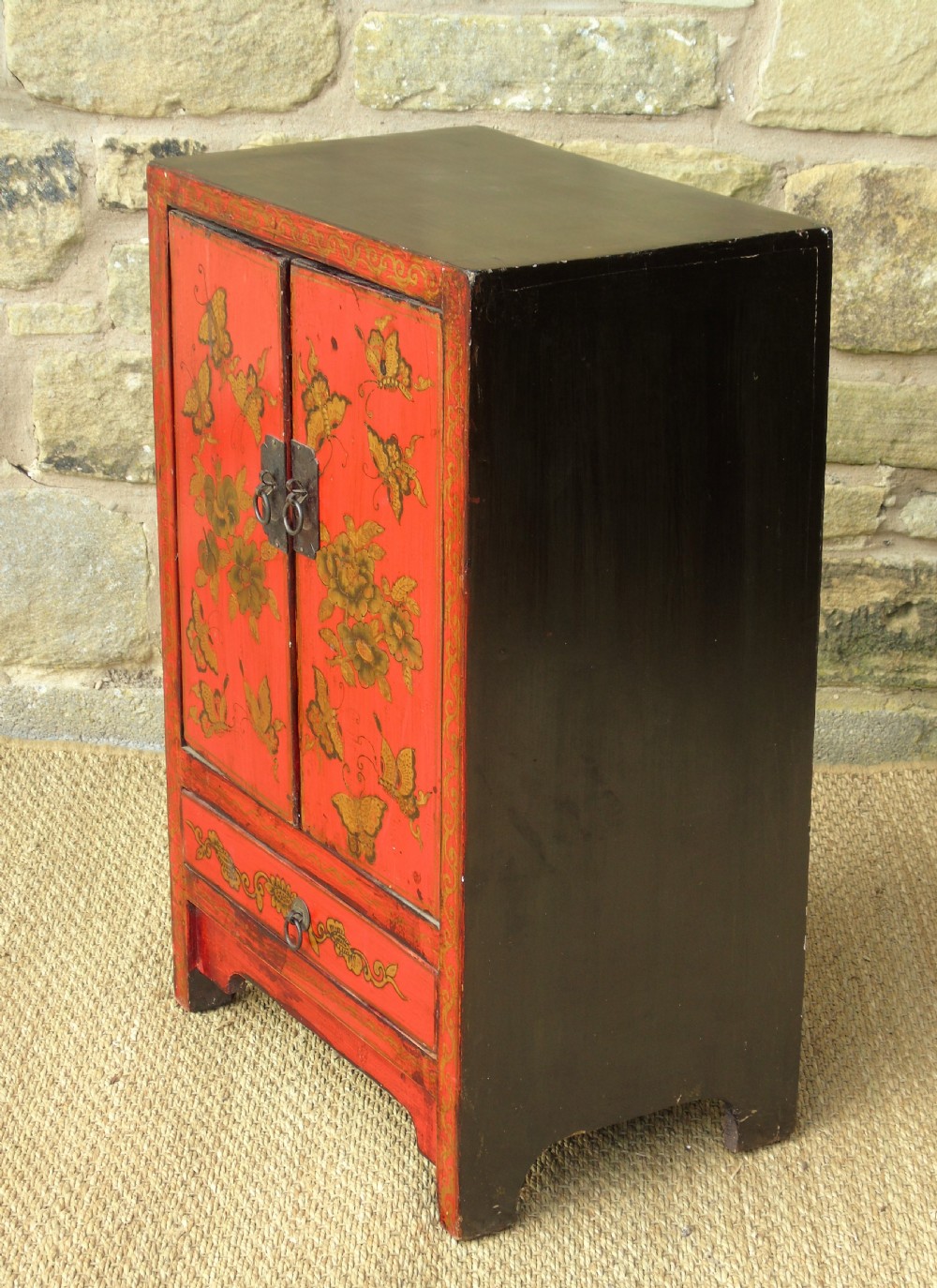 Antique Chinese Red Lacquer Cabinet View III