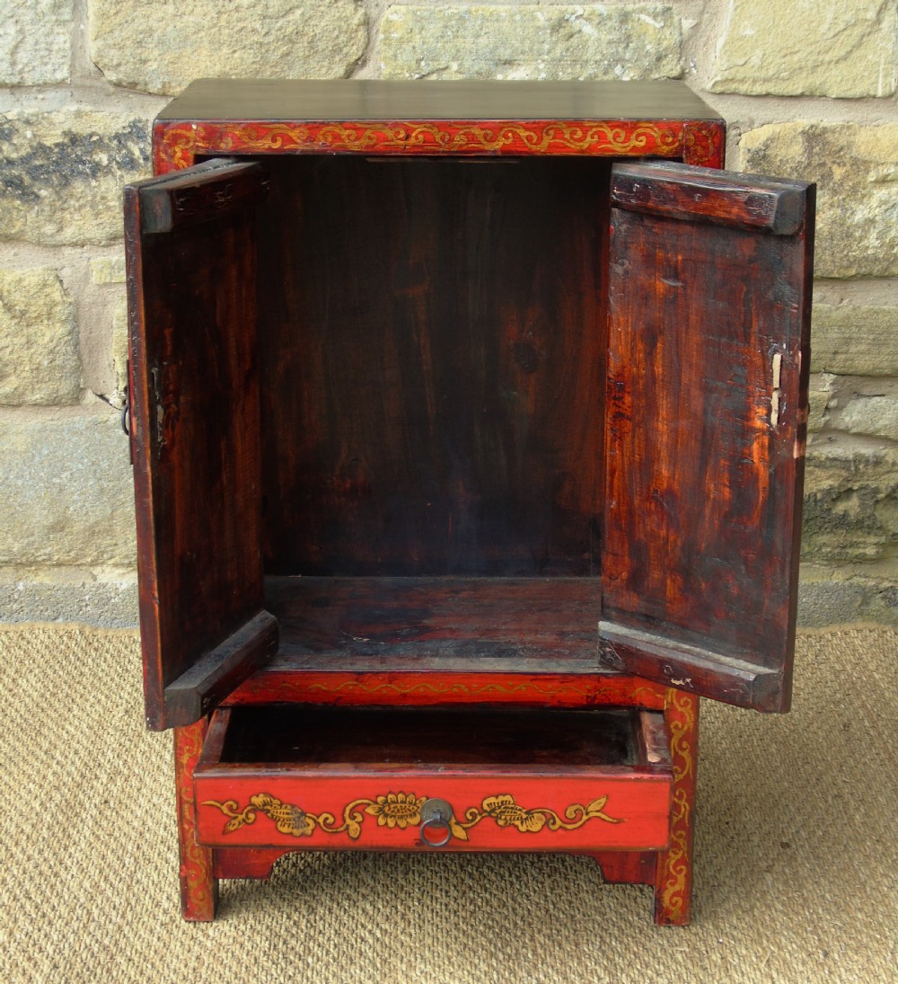 Antique Chinese Red Lacquer Cabinet View V
