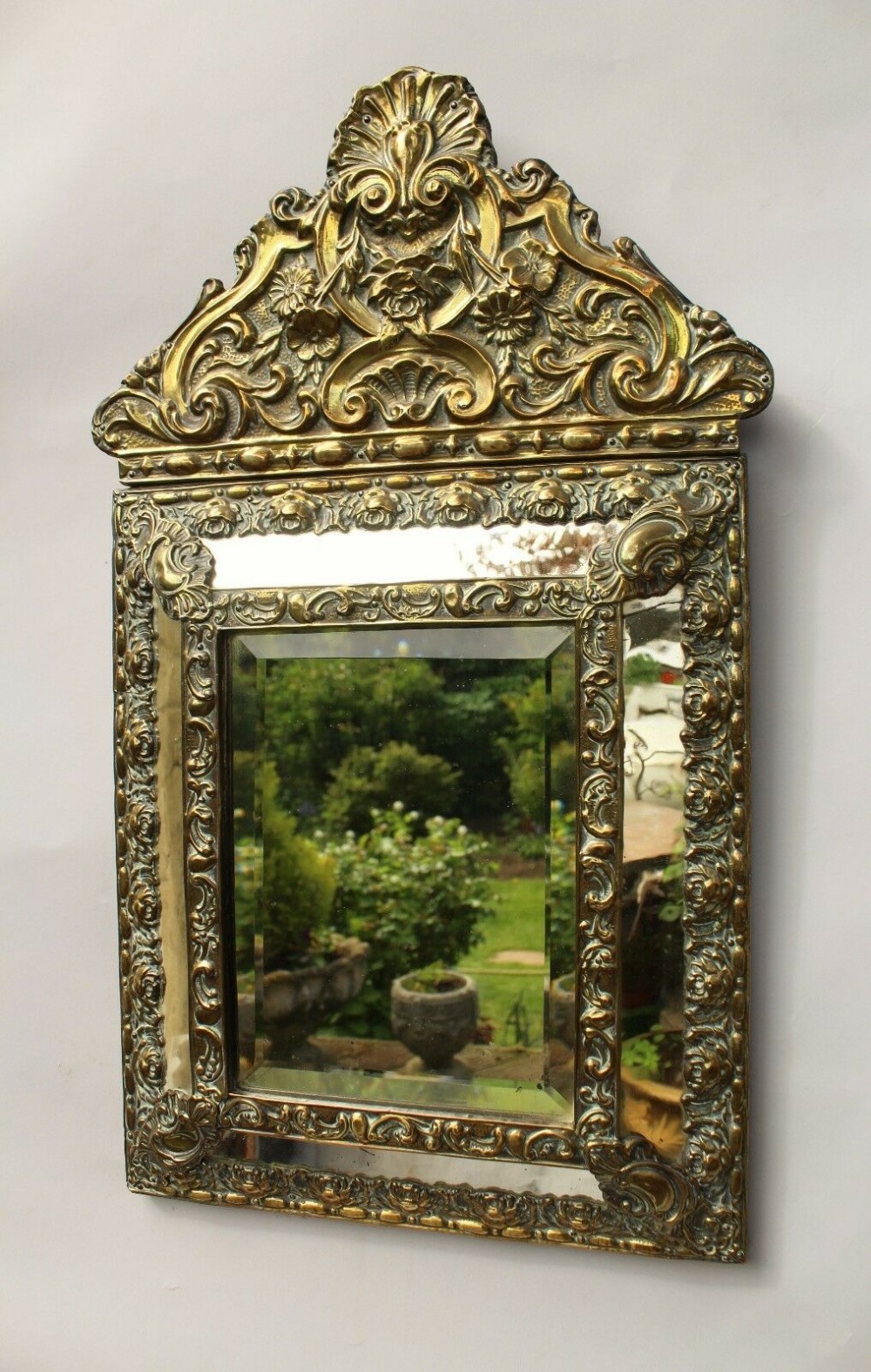 Antique Brass Wall Mirror 19th Century