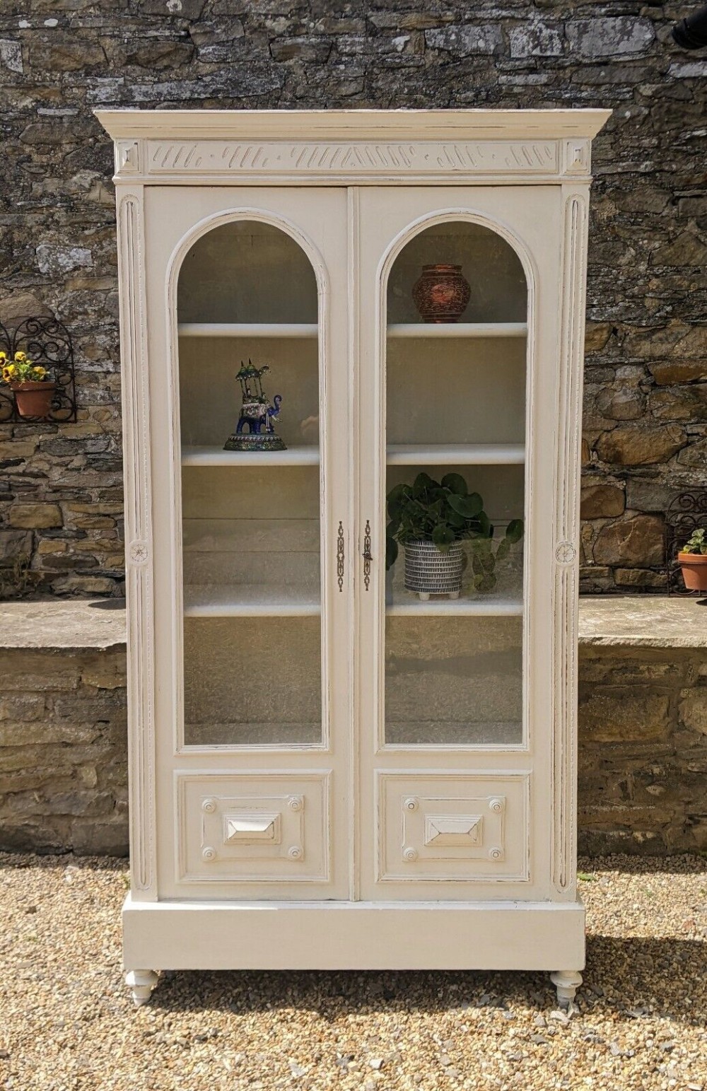 19th Century French Hand Painted Bookcase Cabinet