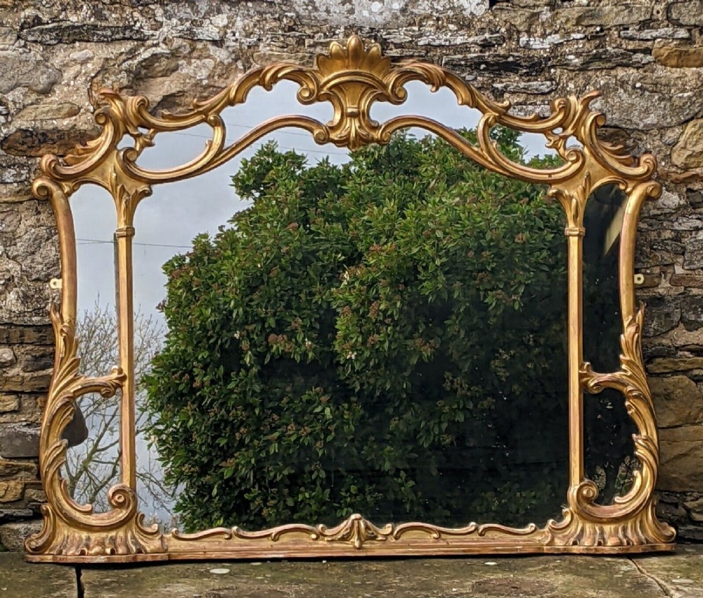 Good English Antique Gilt Overmantel Mirror