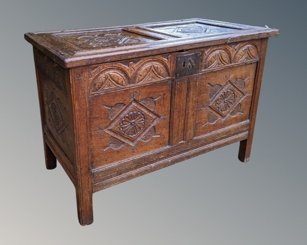 17th Century Oak Coffer Charles II