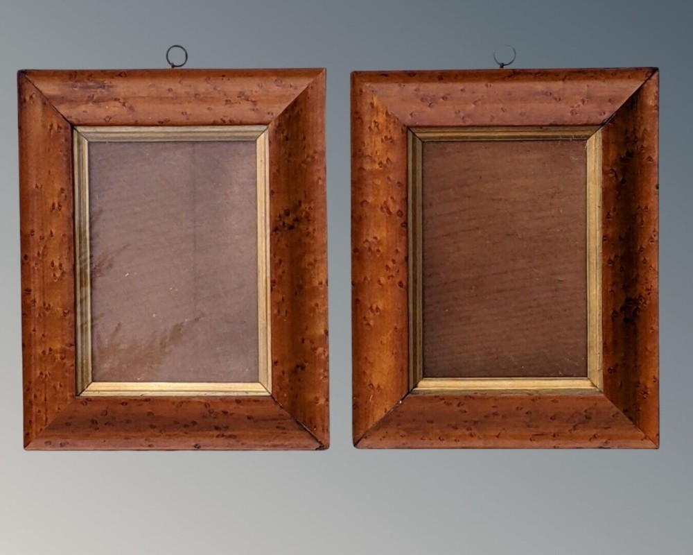 Good Pair Georgian Burr Walnut Frames. (No 20)