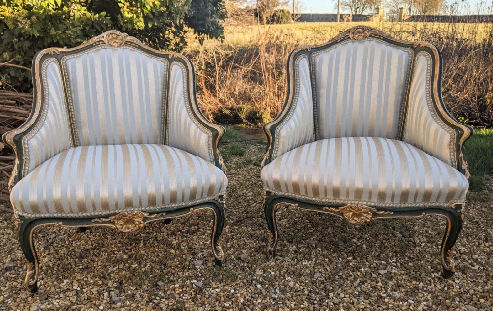 Pretty Pair of Petite French Armchairs