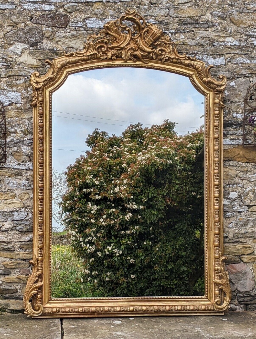Good Antique Arched French Gilt Mirror