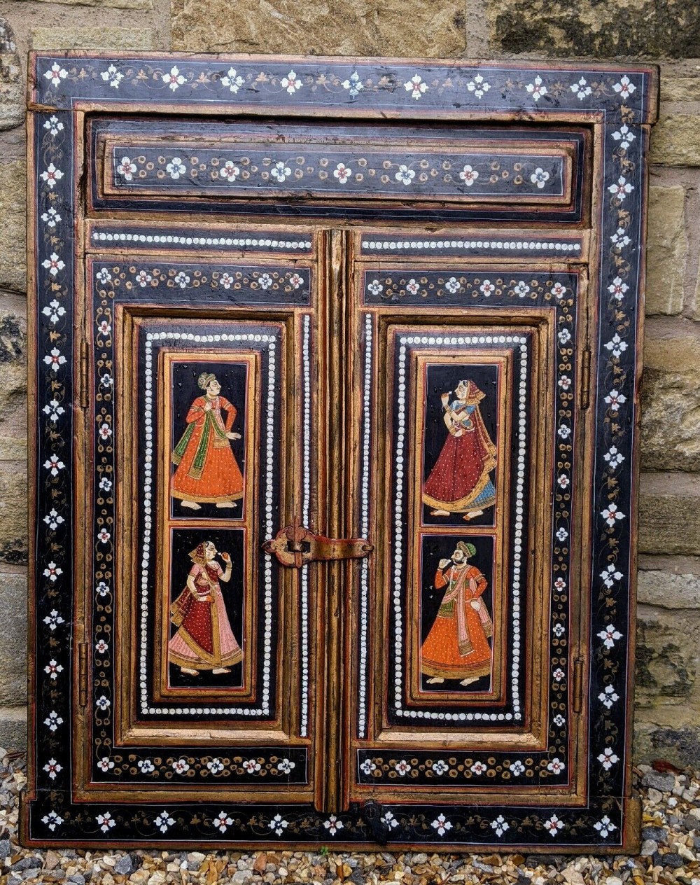 Antique Hand Painted Indian Shutter Doors