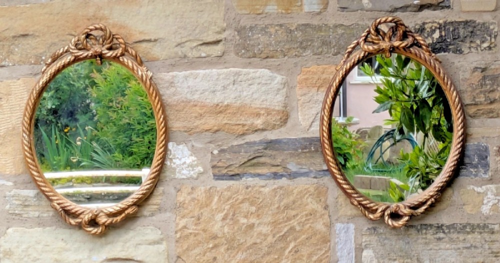 Pretty Pair Regency Mirrors Rope Twist 