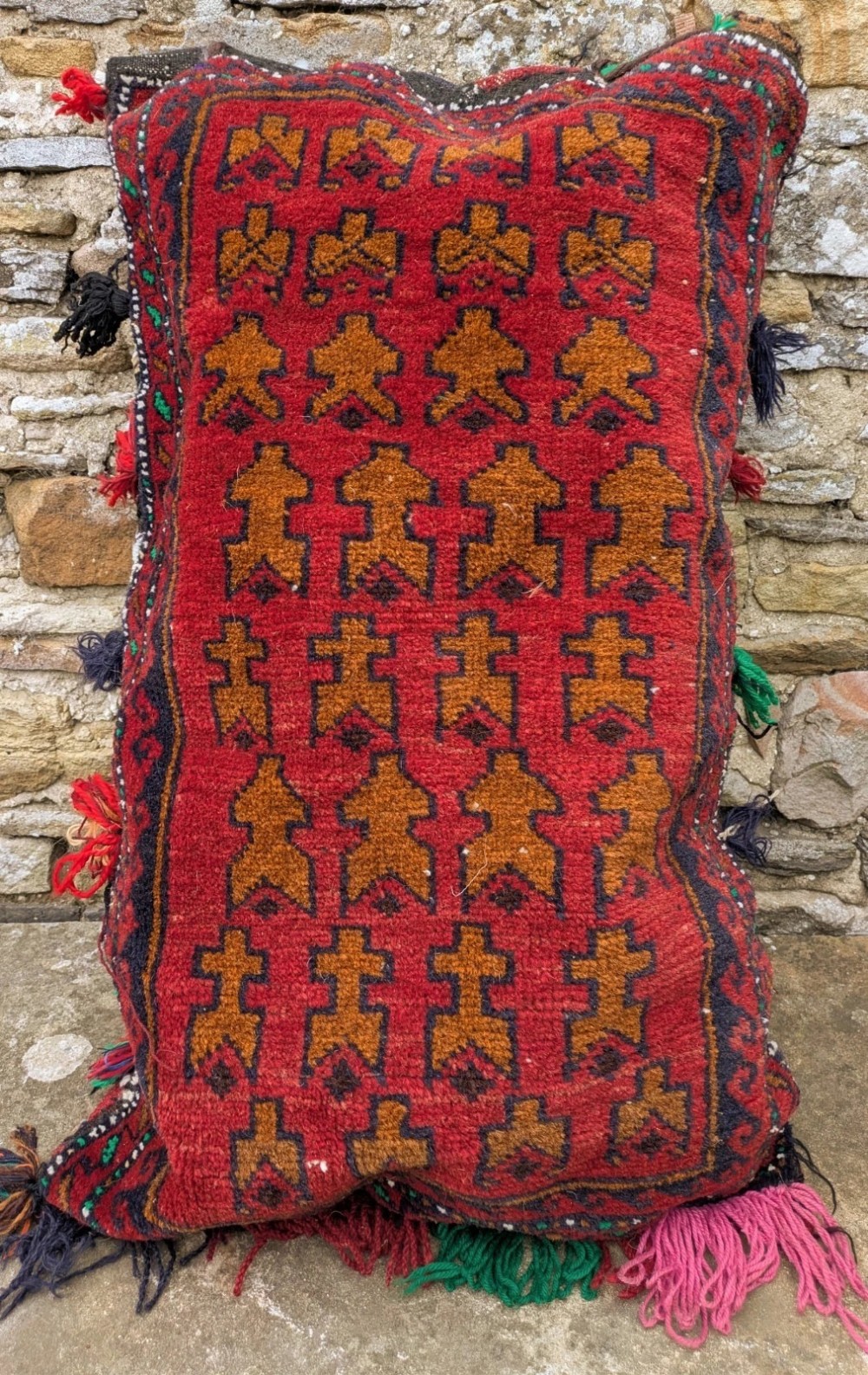 Antique Tribal Bag Face Cushion Hand Woven