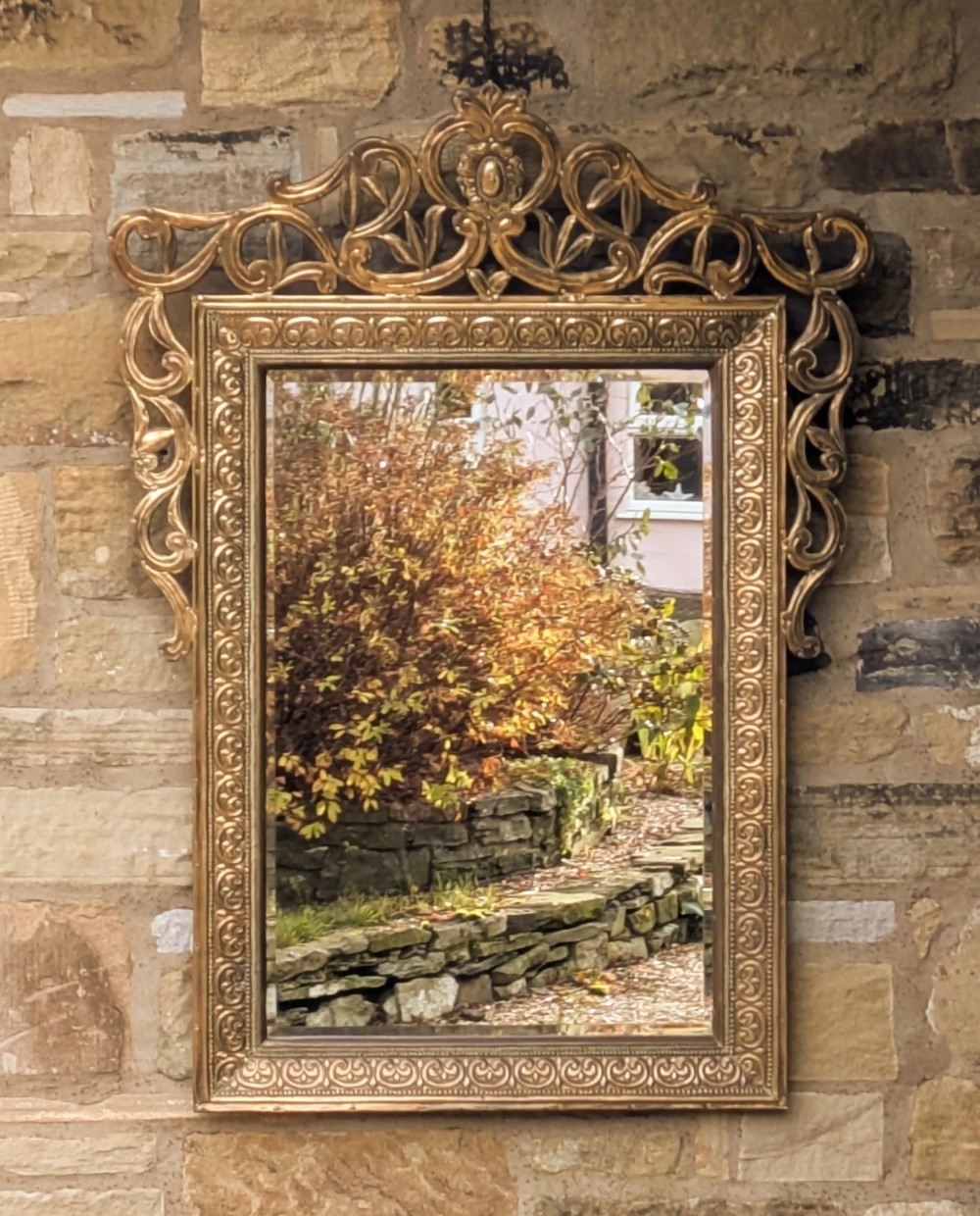 Attractive 19th Century Brass Wall Mirror