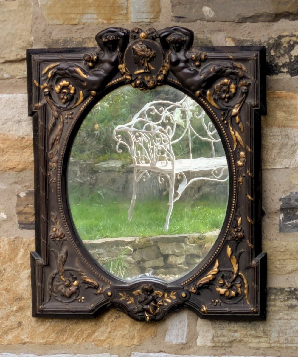 Good Quality Victorian Hand Carved Slate Wall Mirror View II