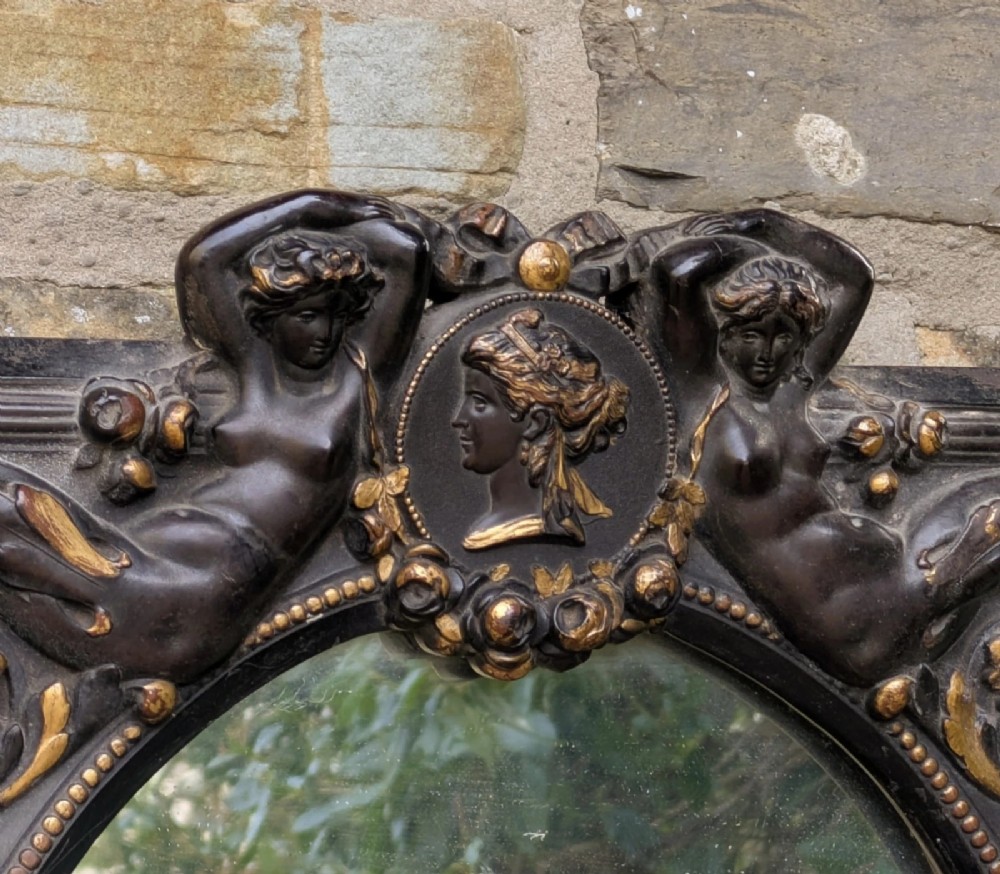 Good Quality Victorian Hand Carved Slate Wall Mirror View III
