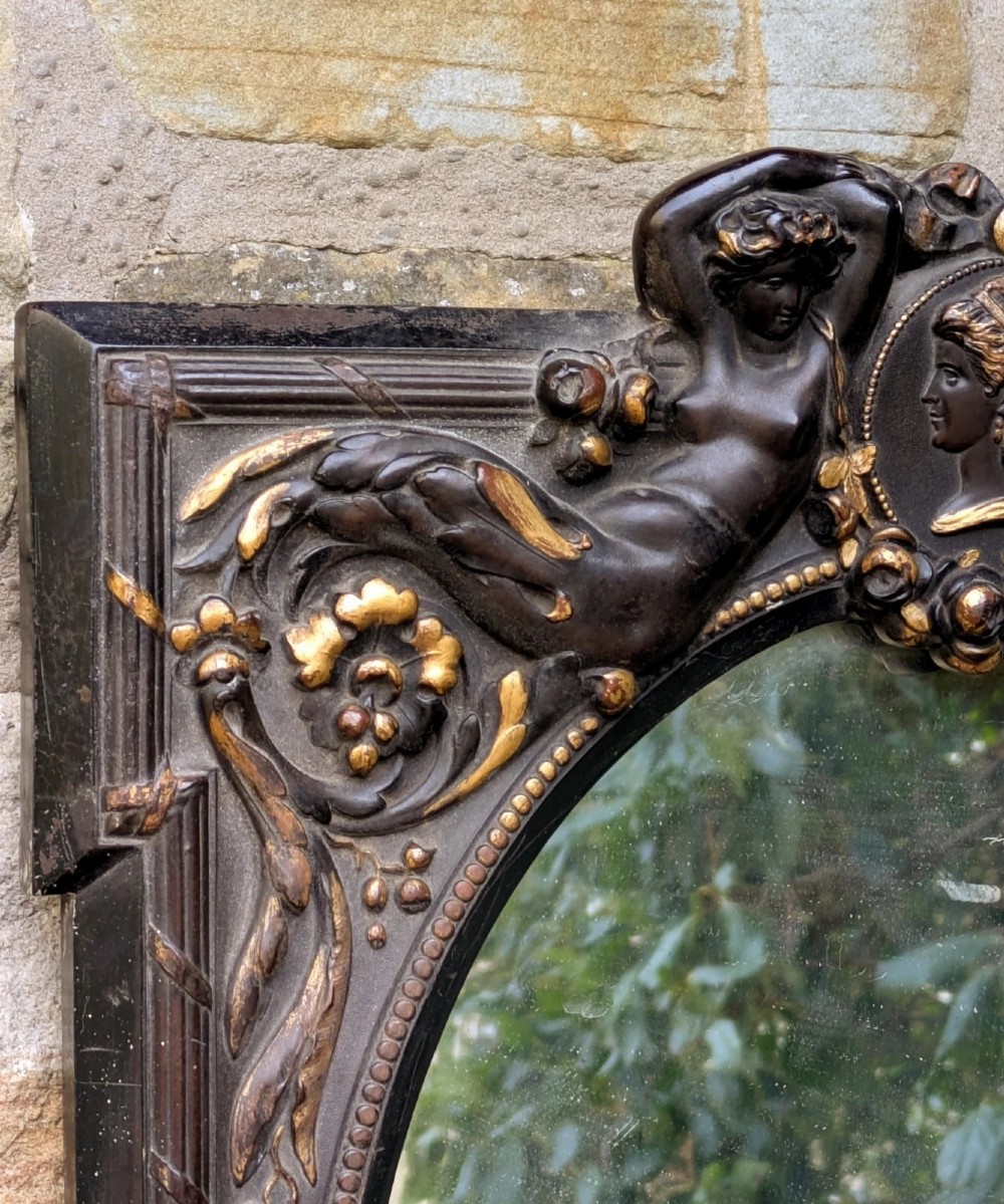 Good Quality Victorian Hand Carved Slate Wall Mirror View IV