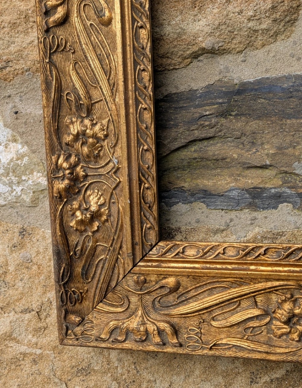 Beautiful Art Nouveau Gilt Picture Frame View V