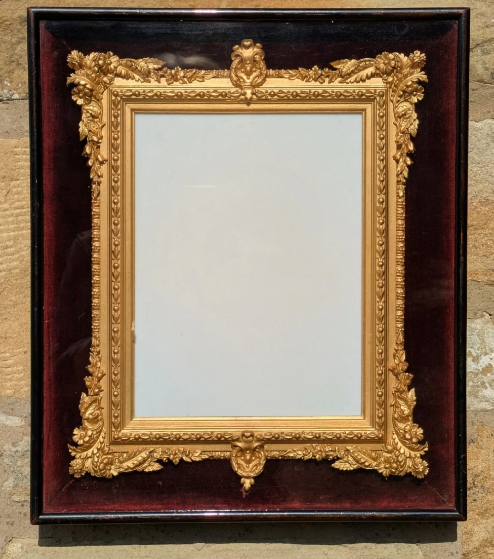 Rare Victorian Gilt Frame Deep Glazed Box Velvet Mount (K) View VII