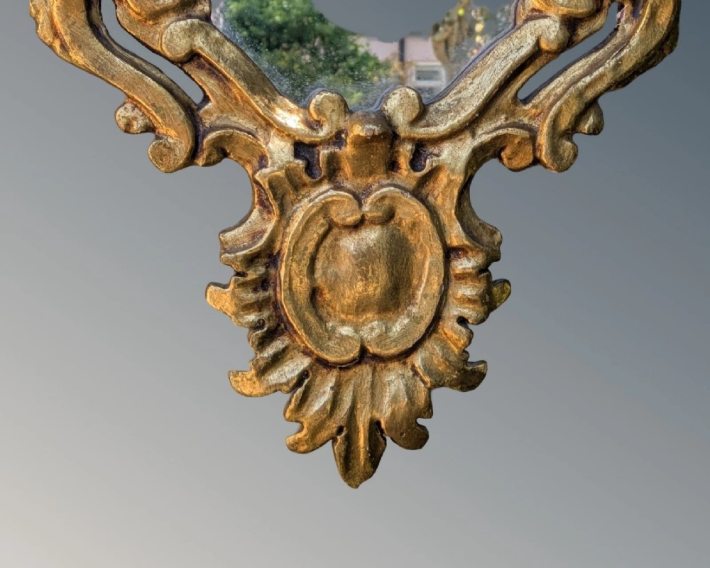 Antique French Gilt Wood Mirror Rococo Design View VI