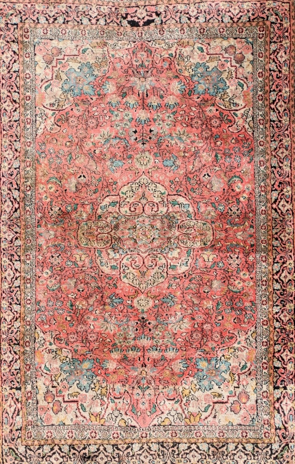 Pretty Karshan Silk Rug Carpet Hand Woven View VI