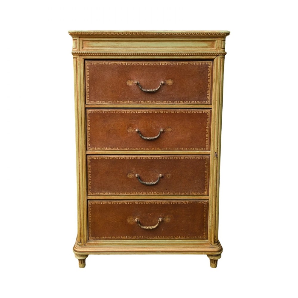 Neat French Chest Leather Drawers View II